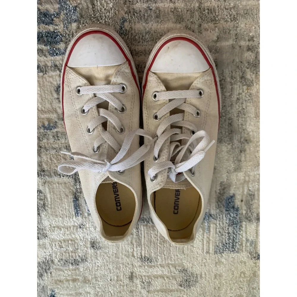 Converse Chuck Taylor All Star Low Top Off White Youth Sneakers 3J256 Size 3Y